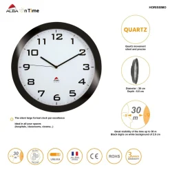Alba Analoge Wandklok HORISSIMO N 38 x 5,5cm Zwart