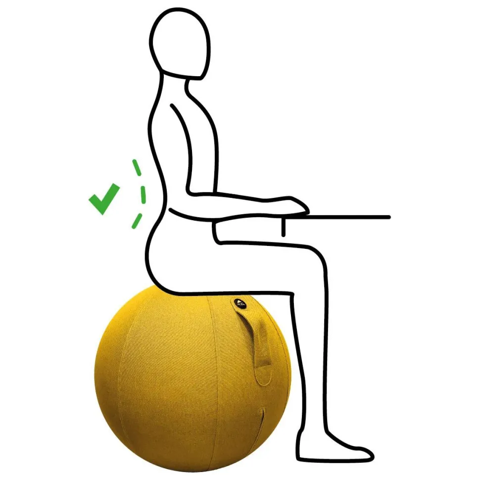 Alba Ergoball Ergonomische zitbal Stof Mosterd 120 kg MHBALL J 65 mm x 65 mm
