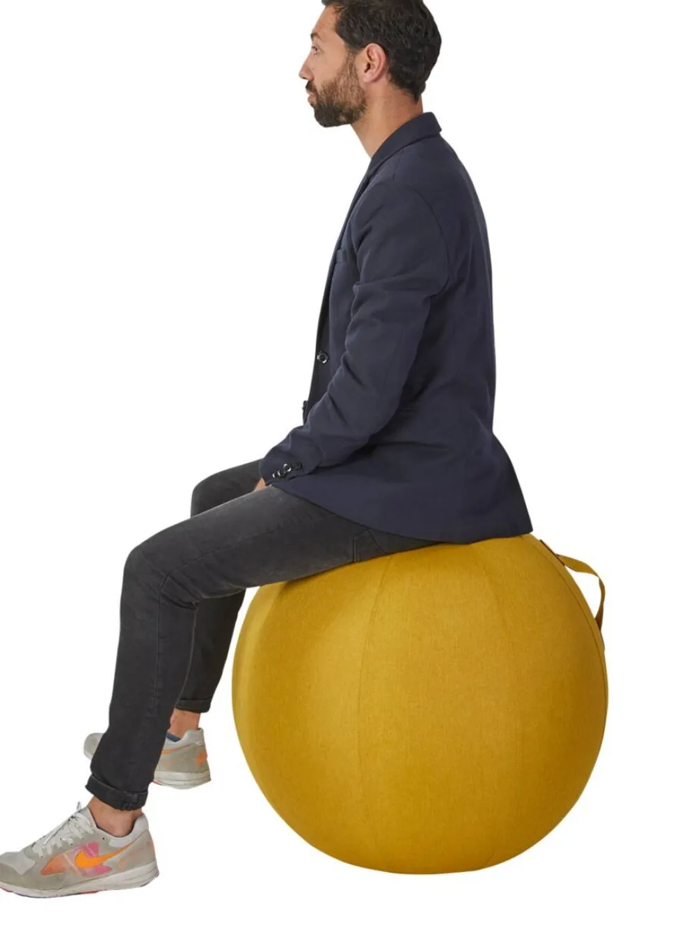 Alba Ergoball Ergonomische zitbal Stof Mosterd 120 kg MHBALL J 65 mm x 65 mm