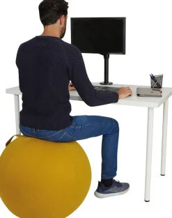 Alba Ergoball Ergonomische zitbal Stof Mosterd 120 kg MHBALL J 65 mm x 65 mm