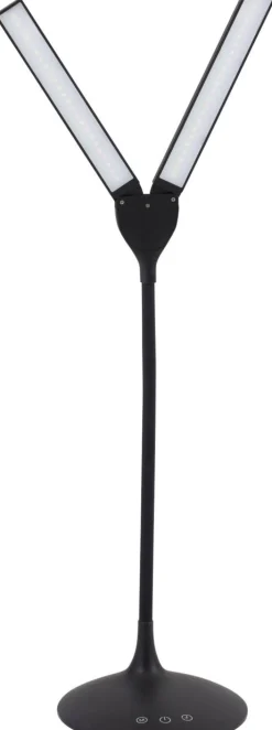 Alba LEDTWIN N Bureaulamp LED Zwart Batterij, USB 120 x 340 x 360 mm