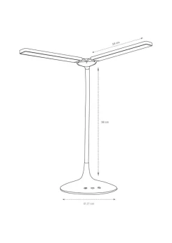 Alba LEDTWIN N Bureaulamp LED Zwart Batterij, USB 120 x 340 x 360 mm