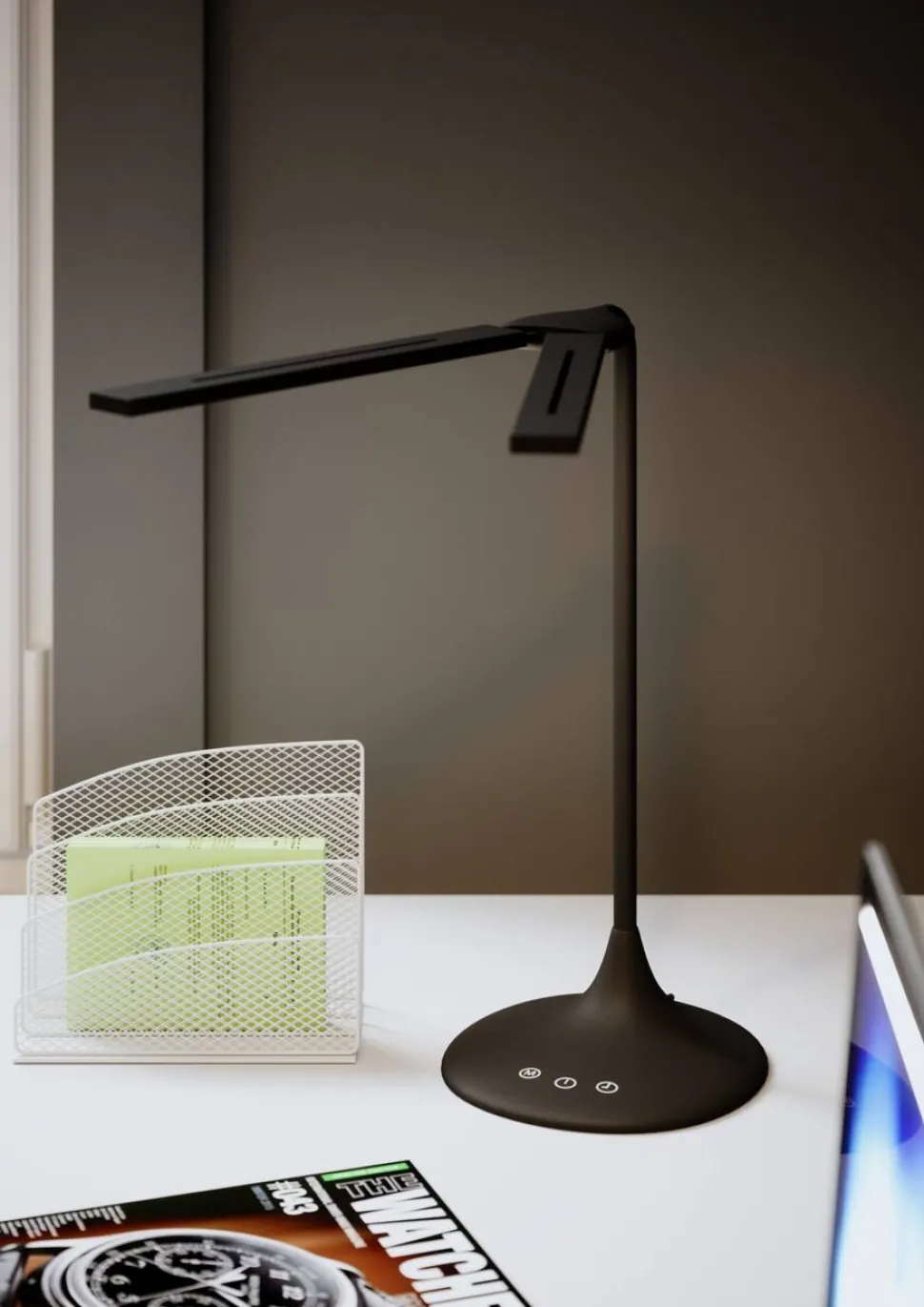 Alba LEDTWIN N Bureaulamp LED Zwart Batterij, USB 120 x 340 x 360 mm