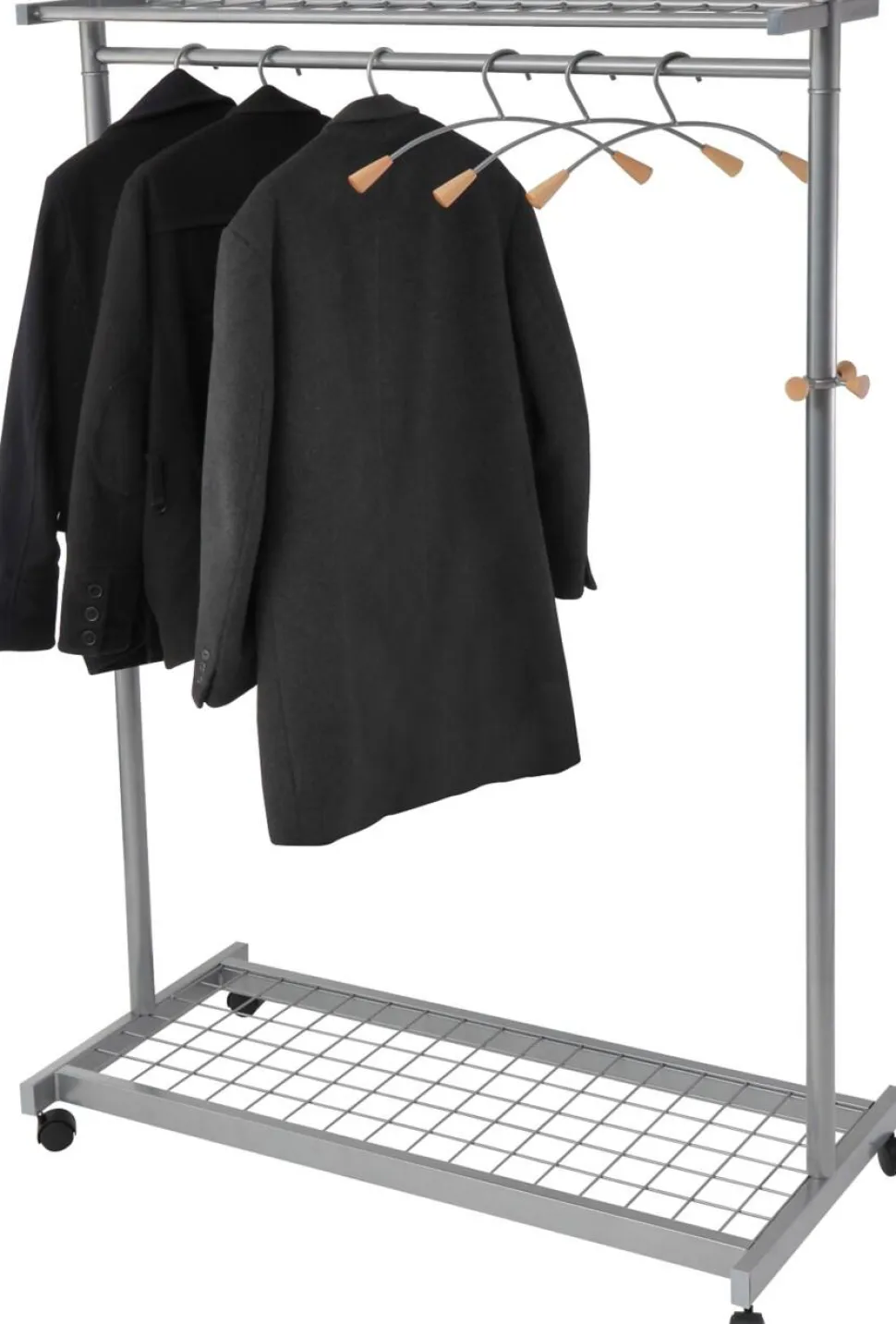 Alba Mobiele Kledingrek Lux6 1143 x 559 x 1.829 mm Staal, hout Zilver