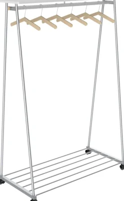 Alba Mobiele Kledingrek Oslo 1150 x 620 x 1780 mm Staal, hout Grijs