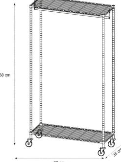 Alba Mobiele Kledingrek PMMOBI 30 x 890 x 1680 mm Chroom, metaal Zilver