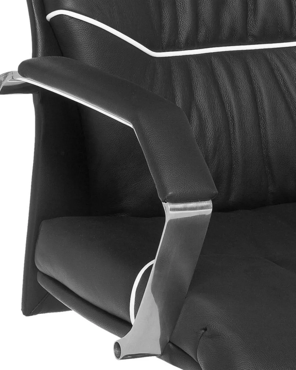 AMSTYLE Bureaustoel Permanent contact Vaste armleuning Hoogteverstelbaar Zwart Max. 120 kg SPM1.163 1260 x 60 x 550 mm