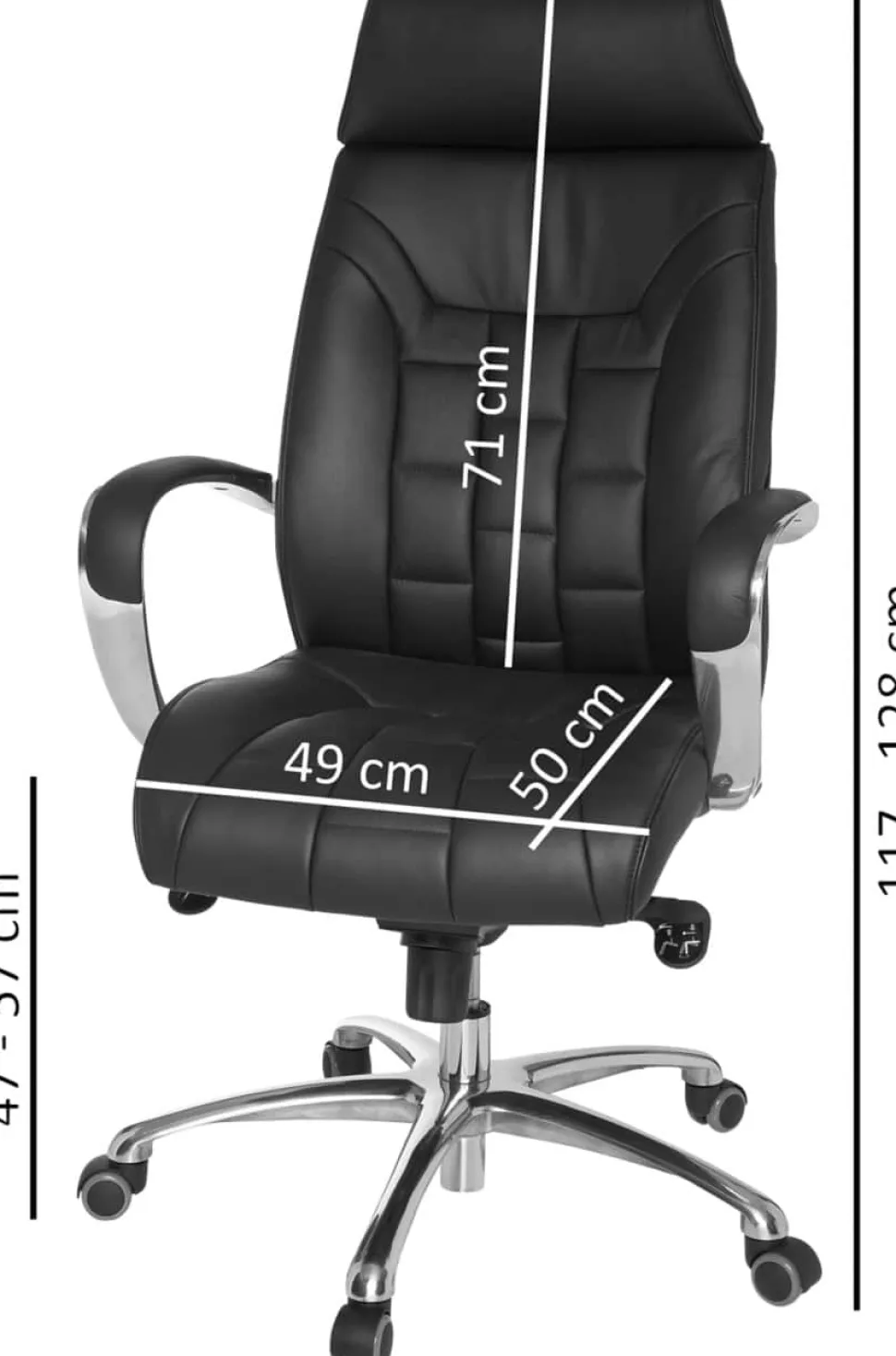 AMSTYLE Bureaustoel Permanent contact Vaste armleuning Hoogteverstelbaar Zwart Max. 120 kg SPM1.158 1280 x 660 x 620 mm