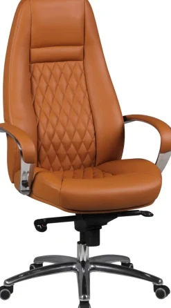 AMSTYLE Bureaustoel Permanent contact Vaste armleuning Hoogteverstelbaar Bruin Max. 120 kg SPM1.299 1300 x 680 x 680 mm