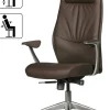 AMSTYLE Bureaustoel Synchroonmechanisme Vaste armleuning Hoogteverstelbaar Bruin Max. 120 kg SPM1.146 1270 x 670 x 580 mm