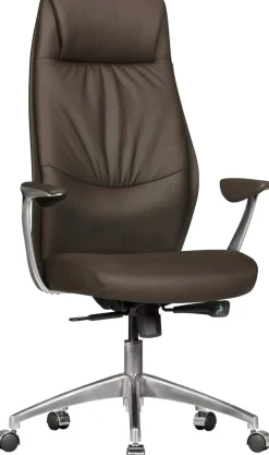 AMSTYLE Bureaustoel Synchroonmechanisme Vaste armleuning Hoogteverstelbaar Bruin Max. 120 kg SPM1.146 1270 x 670 x 580 mm