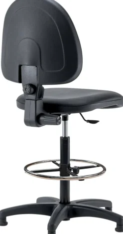 BE130 Tekenstoel Kunstleer Zonder armleuning Zwart 110 kg MOD.111 640 x 640 x 1.330 mm