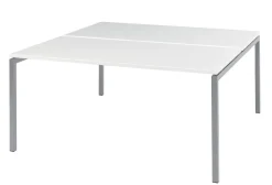 Bisley Bureautafel Quattro desk basic Zilver Wit 1.600 x 1.640 x 740 mm fh