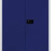 Bisley Draaideurkast Metaal 4 Planken Afsluitbaar 914 x 400 x 1.950 mm Lichtgrijs, oxfordblauw