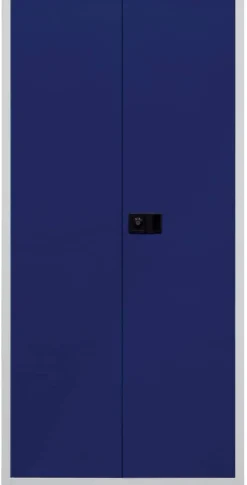 Bisley Draaideurkast Metaal 4 Planken Afsluitbaar 914 x 400 x 1.950 mm Lichtgrijs, oxfordblauw