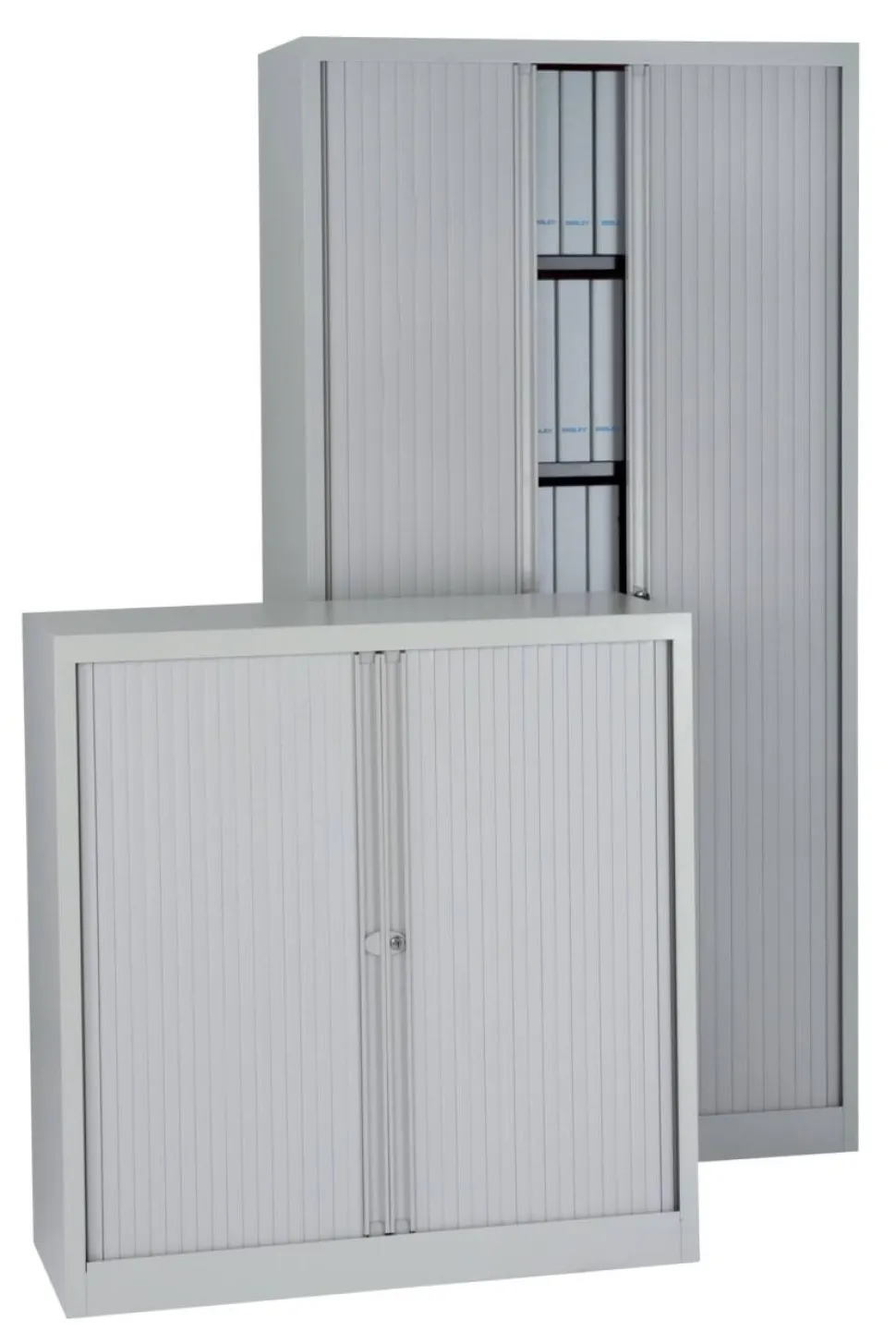 Bisley EuroTambour Roldeurkast Kunststof, Staal 4 Planken 1.200 x 430 x 1.980 mm Zilver