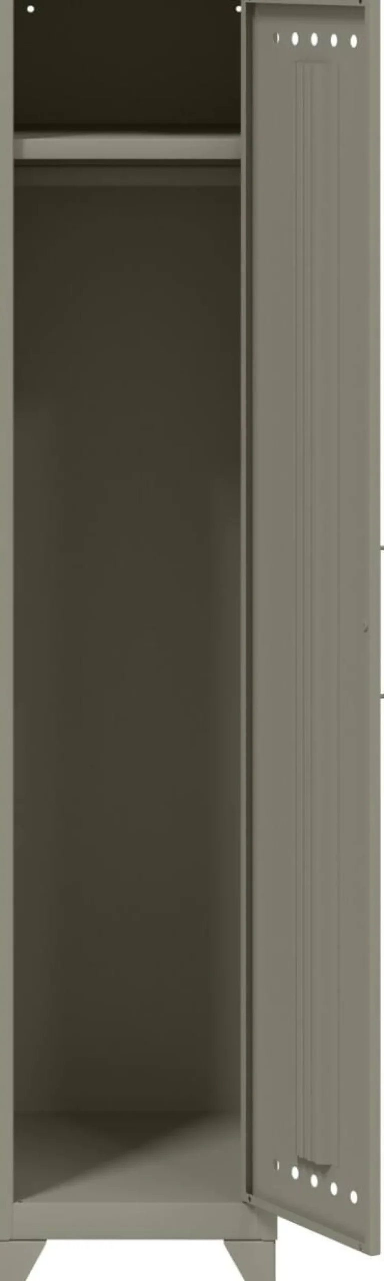 Bisley Fern Garderobekast Metaal 1 Plank 380 x 510 x 1.800 mm Lichtgrijs