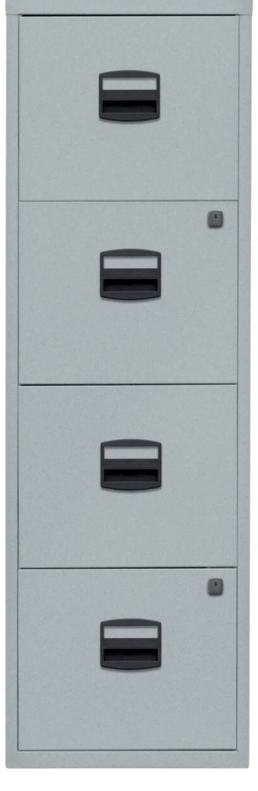 Bisley Home Metaal Archiefkast 4 Lades Afsluitbaar 413 x 400 x 1.321 mm Zilver