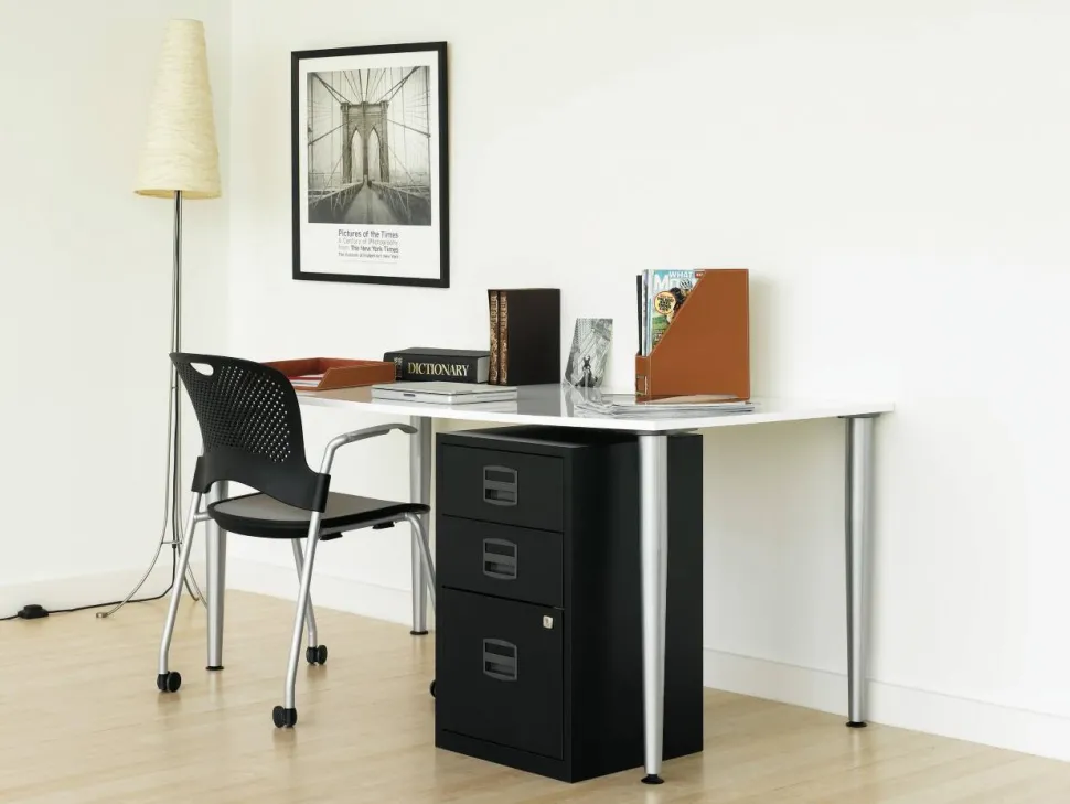 Bisley Home Staal Kast 3 Lades Afsluitbaar 413 x 400 x 672 mm Lichtgrijs