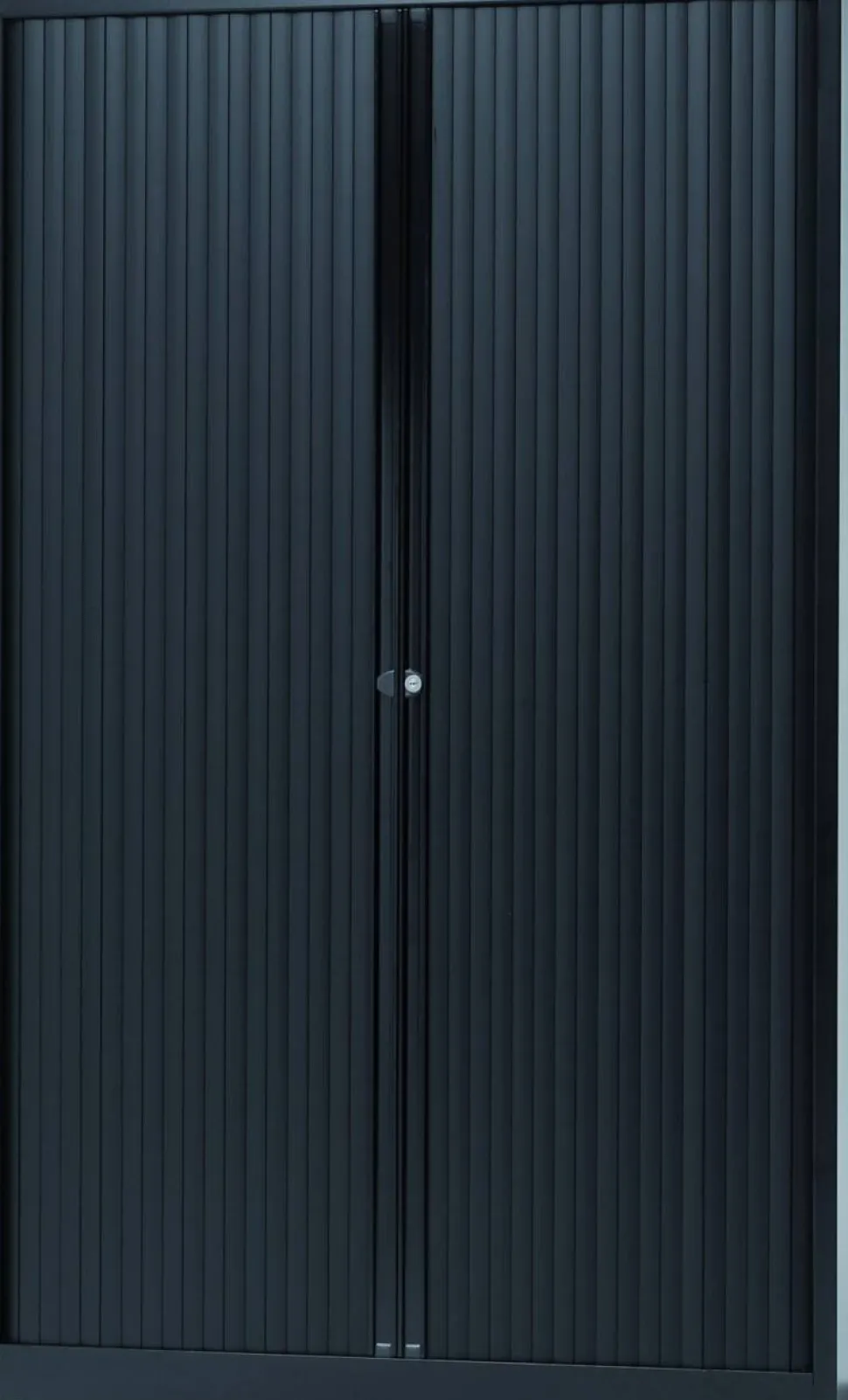 Bisley Hoog Roldeurkast Kunststof, staal 4 Planken Afsluitbaar 1.200 x 430 x 1.980 mm Zwart