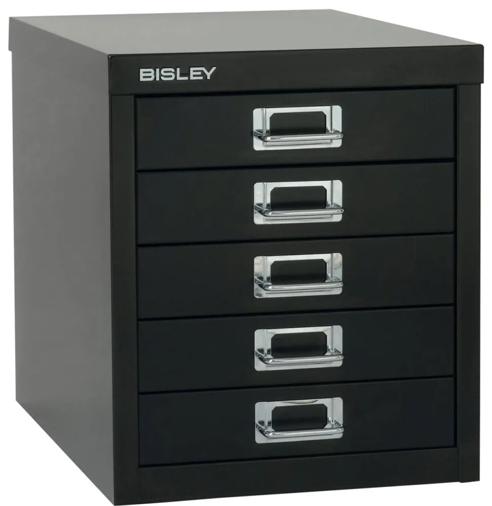 Bisley Meerladenkast 5 Lades Zwart 279 x 380 x 325 mm