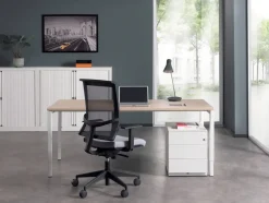 Bisley Quattro Basic Bureau Eiken 1.600 (B) x 800 (D) x 850 (H) mm Melamine, Staal
