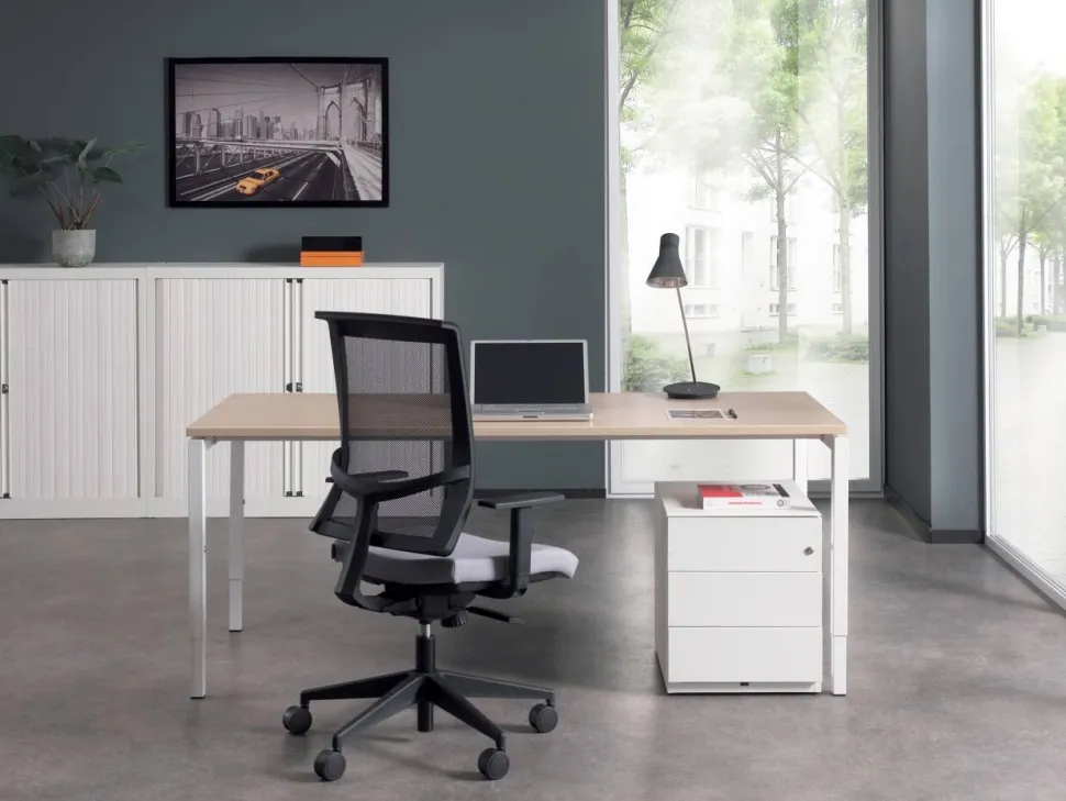 Bisley Quattro Basic Bureau Eiken 1.800 (B) x 800 (D) x 850 (H) mm Melamine, Staal