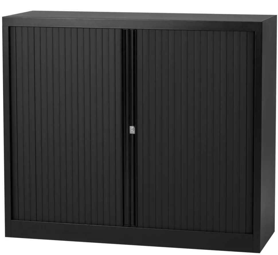 Bisley Roldeurkast Staal 1 Plank Afsluitbaar 1.000 x 430 x 1.030 mm Zwart