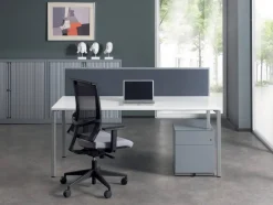Bisley Scheidingswand Quattro desk basic Lichtgrijs Zilver 1.800 x 350 mm