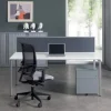 Bisley Scheidingswand Quattro desk basic Lichtgrijs Zilver 1.600 x 350 mm