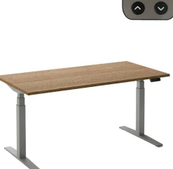 Ceha Adjust 2 Plus Elektrisch hoogteverstelbaar Zit-sta-bureau Rechthoekig Tabak Eiken T-Voet 1,800 (B) x 900 (D) x 1,300 (H) mm Melamine, metaal