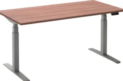 Ceha Adjust 2 Plus Elektrisch hoogteverstelbaar Zit-sta-bureau Rechthoekig Havanabruin Eiken T-Voet 1,600 (B) x 800 (D) x 1,300 (H) mm Melamine, metaal