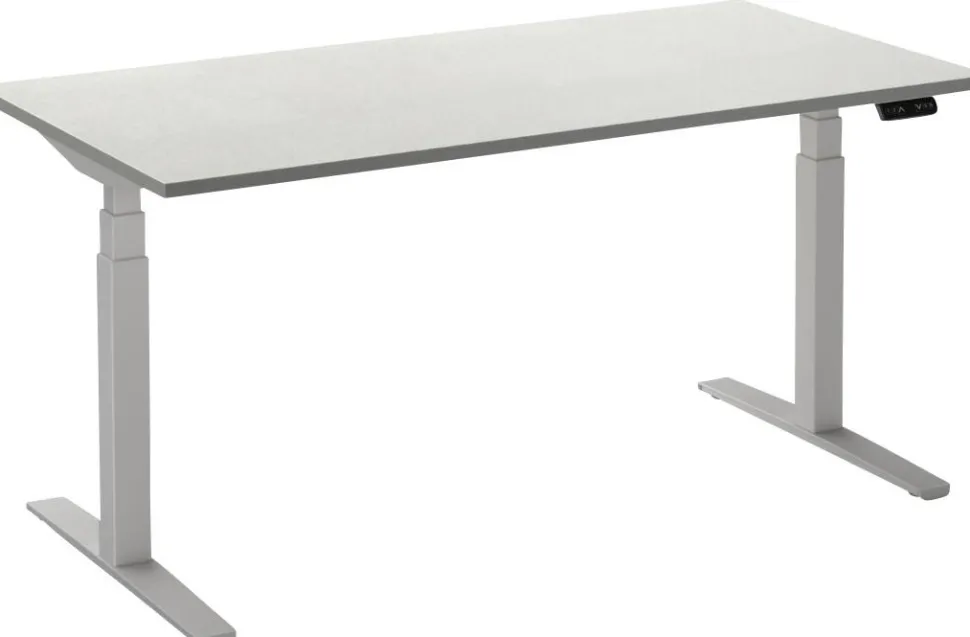 Ceha Adjust 2 Plus Elektrisch hoogteverstelbaar Zit-sta-bureau Rechthoekig Wit T-Voet 1,600 (B) x 800 (D) x 1,300 (H) mm Melamine, metaal