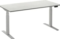 Ceha Adjust 2 Plus Elektrisch hoogteverstelbaar Zit-sta-bureau Rechthoekig Wit T-Voet 1,200 (B) x 800 (D) x 1,300 (H) mm Melamine, metaal