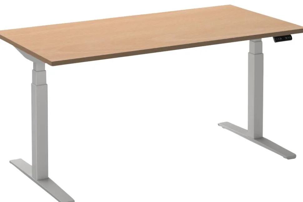 Ceha Adjust 2 Plus Elektrisch hoogteverstelbaar Zit-sta-bureau Rechthoekig Beuken T-Voet 1,400 (B) x 800 (D) x 1,300 (H) mm Melamine, metaal