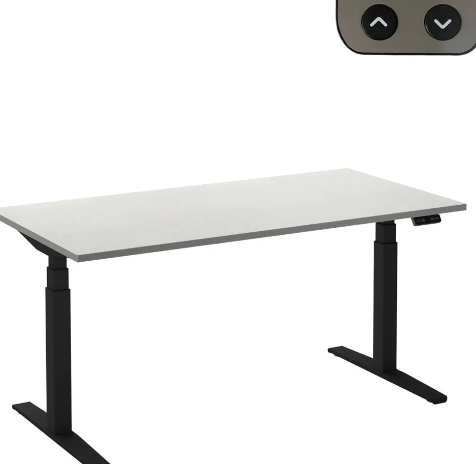 Ceha Adjust 2 Plus Elektrisch hoogteverstelbaar Zit-sta-bureau Rechthoekig Wit T-Voet 1,800 (B) x 900 (D) x 1,300 (H) mm Melamine, metaal