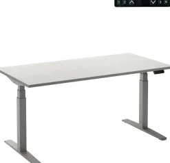 Ceha Adjust 2 Plus Elektrisch hoogteverstelbaar Zit-sta-bureau Rechthoekig Wit T-Voet 1,600 (B) x 800 (D) x 1,300 (H) mm Melamine, metaal