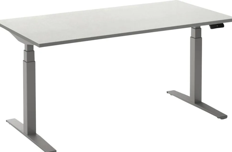 Ceha Adjust 2 Plus Elektrisch hoogteverstelbaar Zit-sta-bureau Rechthoekig Wit T-Voet 1,600 (B) x 800 (D) x 1,300 (H) mm Melamine, metaal