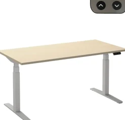 Ceha Adjust 2 Plus Elektrisch hoogteverstelbaar Zit-sta-bureau Rechthoekig Ahorn T-Voet 1,400 (B) x 800 (D) x 1,300 (H) mm Melamine, metaal