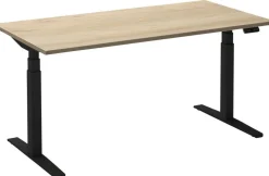 Ceha Adjust 2 Plus Elektrisch hoogteverstelbaar Zit-sta-bureau Rechthoekig Wit Eiken T-Voet 1,800 (B) x 800 (D) x 1,300 (H) mm Melamine, metaal