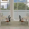 Ceha Adjust 2 Plus Elektrisch hoogteverstelbaar Zit-sta-bureau Rechthoekig Wit Eiken T-Voet 2,000 (B) x 800 (D) x 1,300 (H) mm Melamine, metaal