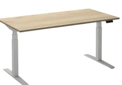 Ceha Adjust 2 Plus Elektrisch hoogteverstelbaar Zit-sta-bureau Rechthoekig Wit Eiken T-Voet 2,000 (B) x 800 (D) x 1,300 (H) mm Melamine, metaal