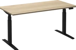 Ceha Adjust 2 Plus Elektrisch hoogteverstelbaar Zit-sta-bureau Rechthoekig Wit Eiken T-Voet 2,000 (B) x 800 (D) x 1,300 (H) mm Melamine, metaal