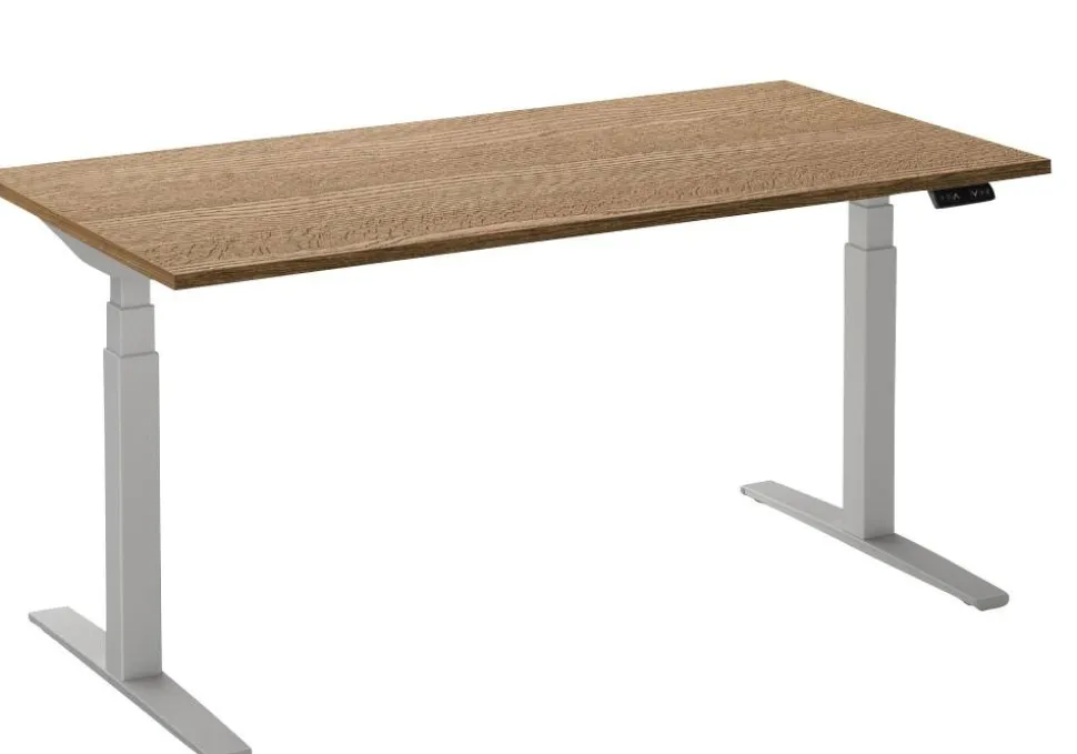 Ceha Adjust 2 Plus Elektrisch hoogteverstelbaar Zit-sta-bureau Rechthoekig Tabak Eiken T-Voet 2,000 (B) x 800 (D) x 1,300 (H) mm Melamine, metaal