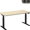 Ceha Adjust 2 Plus Elektrisch hoogteverstelbaar Zit-sta-bureau Rechthoekig Ahorn T-Voet 1,400 (B) x 800 (D) x 1,300 (H) mm Melamine, metaal