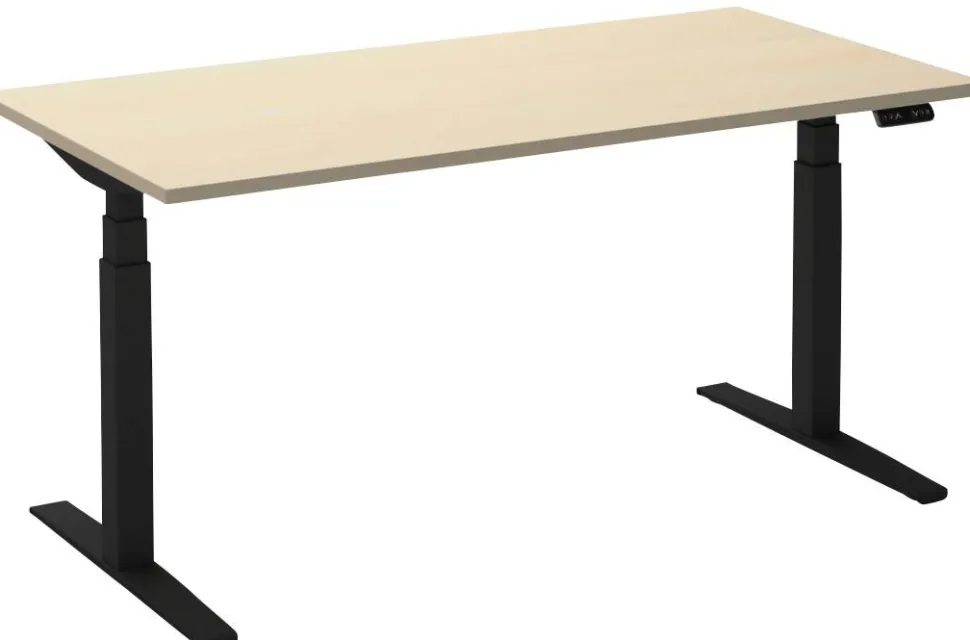 Ceha Adjust 2 Plus Elektrisch hoogteverstelbaar Zit-sta-bureau Rechthoekig Ahorn T-Voet 1,400 (B) x 800 (D) x 1,300 (H) mm Melamine, metaal