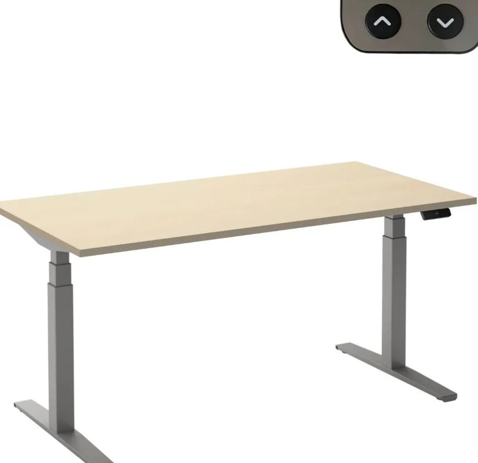 Ceha Adjust 2 Plus Elektrisch hoogteverstelbaar Zit-sta-bureau Rechthoekig Ahorn T-Voet 1,800 (B) x 900 (D) x 1,300 (H) mm Melamine, metaal