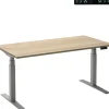Ceha Adjust 2 Plus Elektrisch hoogteverstelbaar Zit-sta-bureau Rechthoekig Wit Eiken T-Voet 1,200 (B) x 800 (D) x 1,300 (H) mm Melamine, metaal