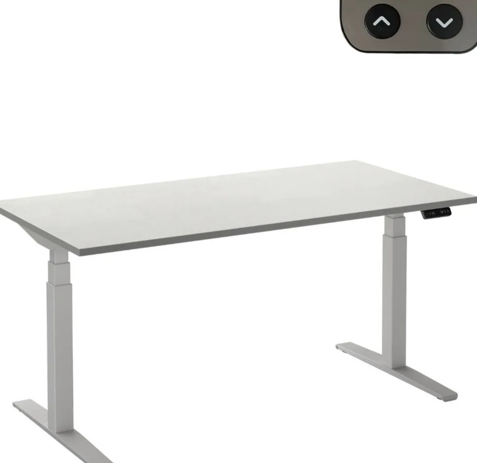 Ceha Adjust 2 Plus Elektrisch hoogteverstelbaar Zit-sta-bureau Rechthoekig Wit T-Voet 1,800 (B) x 800 (D) x 1,300 (H) mm Melamine, metaal