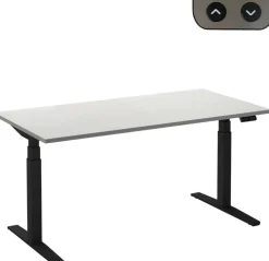 Ceha Adjust 2 Plus Elektrisch hoogteverstelbaar Zit-sta-bureau Rechthoekig Wit T-Voet 1,600 (B) x 800 (D) x 1,300 (H) mm Melamine, metaal